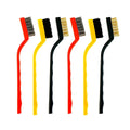Wire Brush Set 6 Pcs Nylon Brass Stainless Steel Cleaning Brushes, Curved Handle Tool Kit for Rust Paint Stain Removal Metal Kitchen Workshop - image 1