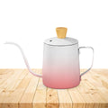 Mini Tea Pot Stainless Steel 350ml With Lid Long Spout Coffee Pour Over Kettle Classic Design For Tea And Coffee Home And Travel (Pink) - image 1