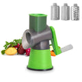 Vegetable Slicer and Rotary Cheese Grater, Manual Hand Crank Drum Cutter with Non-Slip Suction Base for Salad, Fruits and Vegetables, XE-132 (Green) - image 1