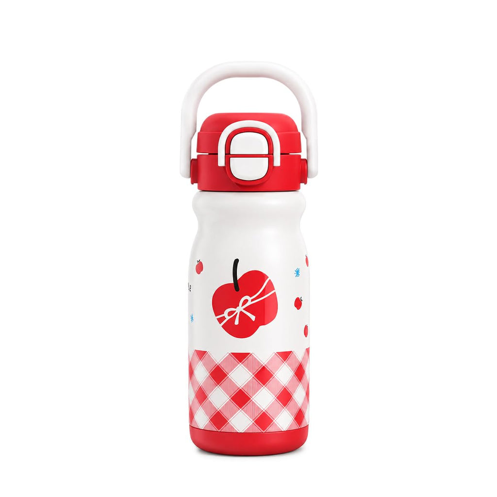 Water Bottle 550ml - Stainless Steel Insulated Travel Cup with Handle & Straw, Leak Proof for Hot and Cold Drinks, BPA-Free, Portable Mug for Office, Gym, Travel & Car Use, F-1541 (Red) - image 1