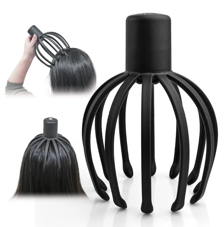 Head Scalp Massager Electric 3D Massage Arms 12 Claw Design 3 Vibration Modes Stress Relief USB Rechargeable Handheld Home Office Travel - image 1