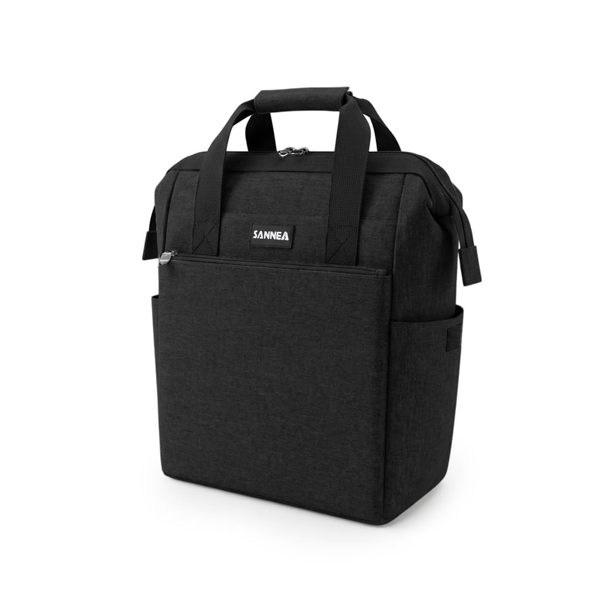 Lunch Bag 10 L, Insulated Thermal Cooler Tote, Waterproof Leakproof Food Carrier for Hot and Cold Meals, Work, School, Picnic and Travel, Beach Design, BB-524 (Black) - image 1