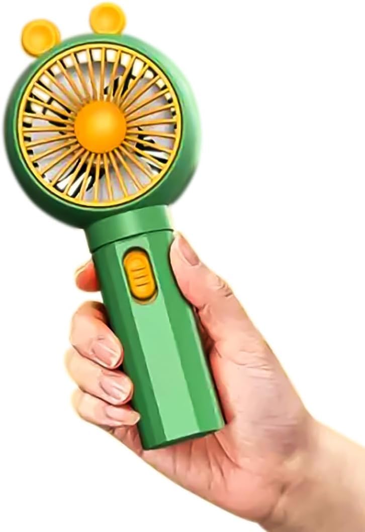 Mini Rechargeable Hand Fan with Phone Holder, 0.6W Single-Speed USB Personal Desk Fan for Office, Home, Study, Travel and Outdoor Use, HK59-1B (Green) - image 1