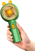 Mini Rechargeable Hand Fan with Phone Holder, 0.6W Single-Speed USB Personal Desk Fan for Office, Home, Study, Travel and Outdoor Use, HK59-1B (Green) - image 1