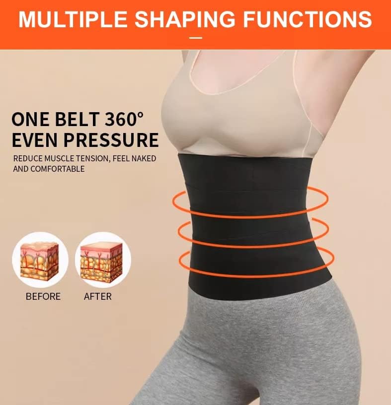 Waist Training Corset, Slim Belt For Women, Body Shaper - Belly Fat Tummy Slimming Belt, Adjustable Strap Corset, Postpartum Recovery, Weight Loss, Sweat Pioneer (Black, 3 Metre) - image 6