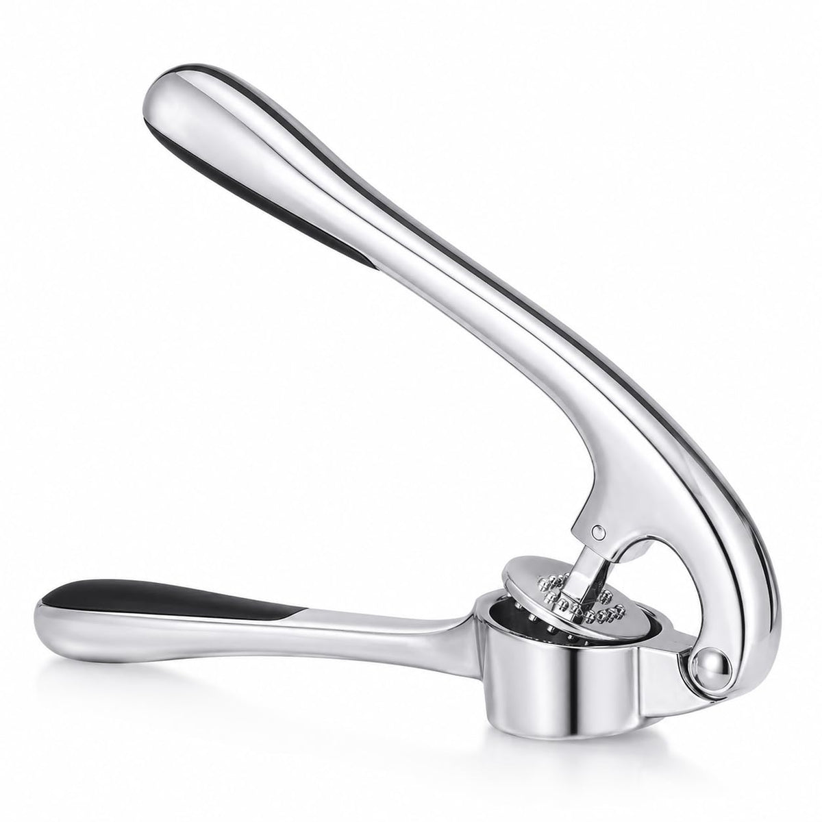Garlic Press, Stainless Steel Manual Garlic Crusher with Ergonomic Handle, Easy-Clean Kitchen Mincer for Cloves, Ginger and Food Preparation, Silver, XD-81 - image 1