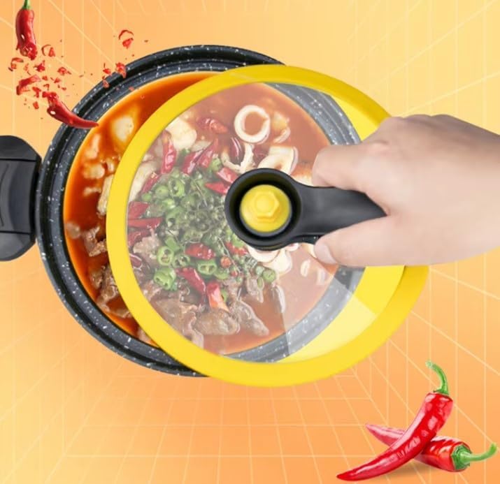 Fryer Pan With Lid 3.5L Non Stick Cooking Pot With Handle 22cm Kitchen Pan For Indoor Outdoor Use Heat Resistant Easy To Clean Healthy Low Fat Cooking Gadgets - image 5