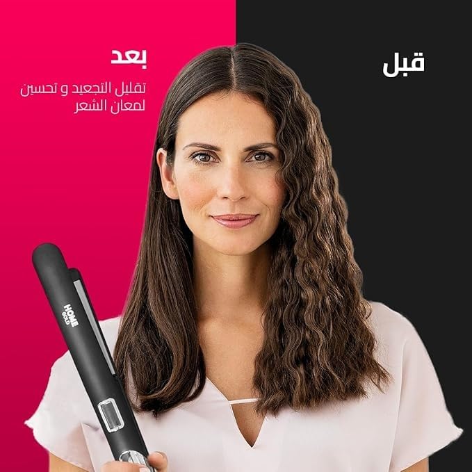 Hair Straightener 35W, Ceramic Tourmaline Flat Iron with Fast Heating and 360° Swivel Cord for Curly and Straight Hair (Black) - image 5