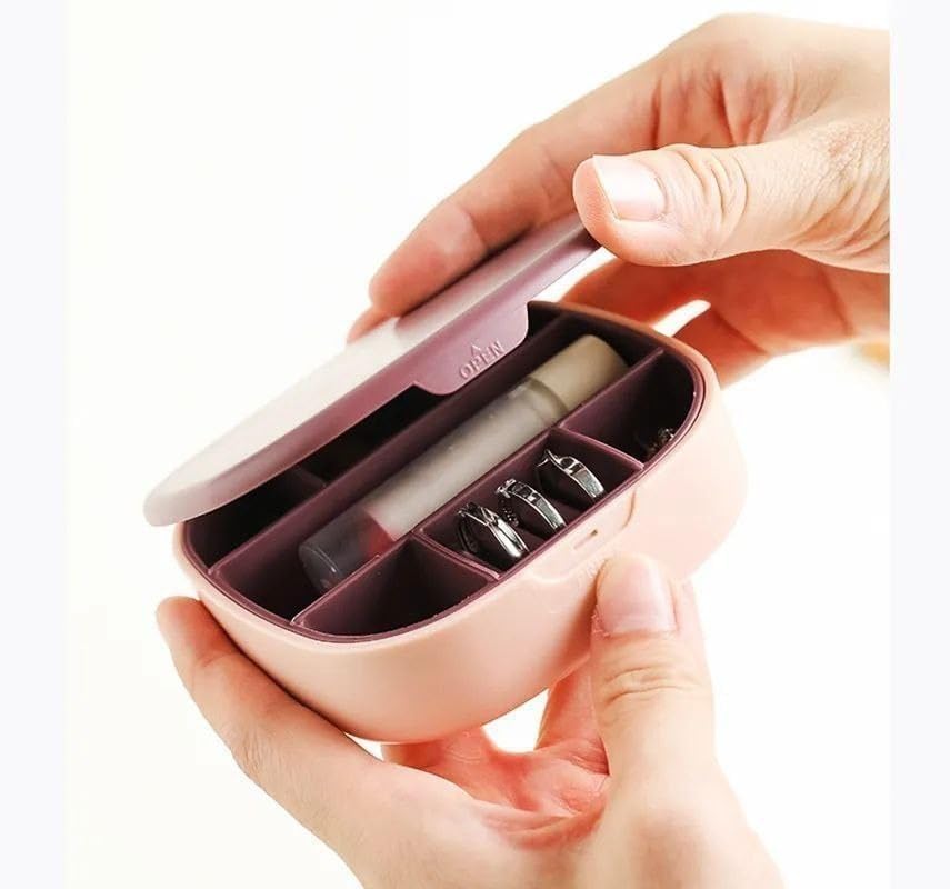 Jewelry Storage Box with Mirror, Portable Jewelry Organizer, Dustproof, Travel Case Ideal for Ring, Pendant, Earring Necklace and Bracelet, Easy to storage LD-988 (White) - image 6