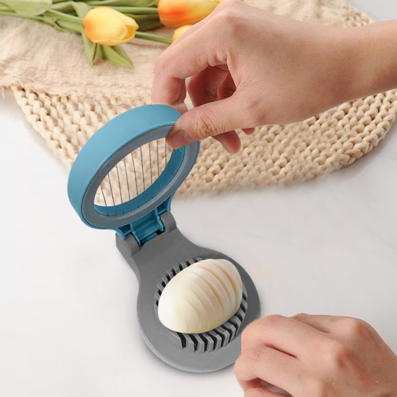 Egg Slicer – Egg Cutter, Bpa-Free Food-Safe Tool For Hard Boiled Eggs, Easily Cuts Into Slices (Blue) - image 7