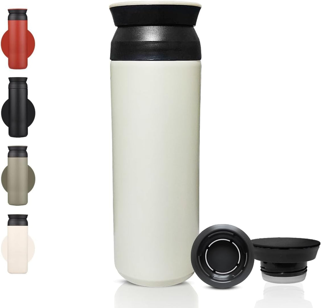 Water Bottle 500ml, Vacuum Insulated SUS304 Stainless Steel Flask with Leak-Proof BPA-Free Lid, Double-Wall Wide-Mouth Sports Bottle for Hot and Cold Drinks, Gym, Office and Travel - image 1