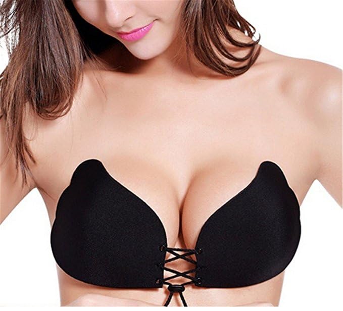 Invisible Bra for Women, Women Support Bra, Bra Push Up, Soft Bra for Women, Silicon Bra for Women, High Viscosity, Anti-Separation, Cleavage Enhancing (Black, D) - image 1