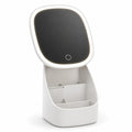 Makeup Organizer with LED Mirror, Desktop Vanity Storage Box with Adjustable Angle, Removable Divider and Easy-Clean Base for Cosmetics, Brushes and Skincare, X-612 - image 1