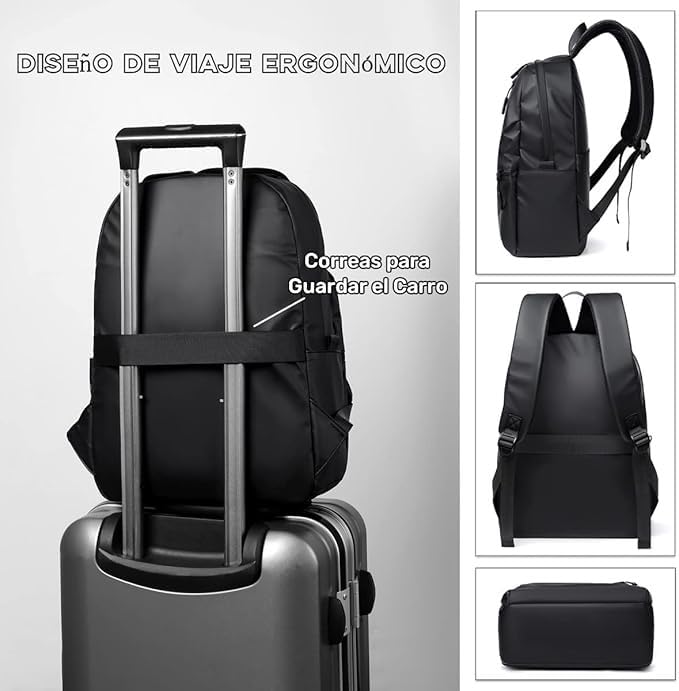 Laptop Backpack with USB Charging Port, Large Capacity Multi-Pocket Lightweight Polyester Bag with Breathable Design for Men, Women and Students, School, Work and Travel - image 4