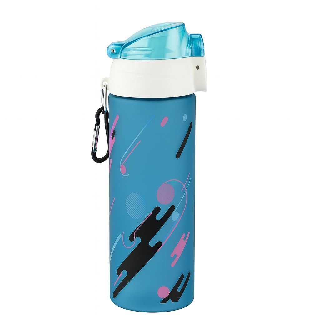 Water Bottle 650ml - Sports Bottle Versatile with Airtight Travel Cap, BPA Free, Reusable - Motivational for Gym, School, Travel, Students, Picnic & Home Use (Blue) - image 1
