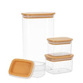 Airtight Food Storage Containers 4 Pcs, Clear Acrylic 1600ml Canister Set with Lids for Cereal, Flour, Sugar, Coffee, Tea, Pasta and Pantry Organization - image 1