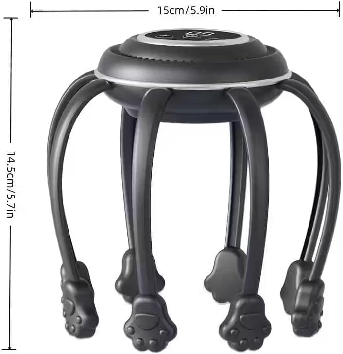 Head Massager, Electric Scalp Vibration Massage Device with Multiple Massage Heads, Quiet Low-Noise Design for Daily Relaxation at Home and Office (Black) - image 4