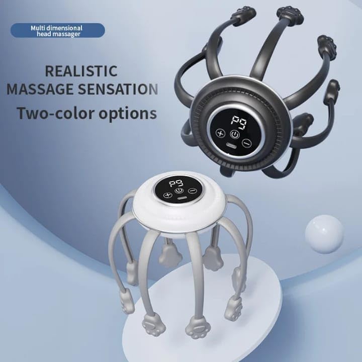Scalp Massager, Vibrating Head Massage Tool with Multiple Massage Heads, Low-Noise Lightweight ABS Design for Relaxation at Home, Office and Travel (White) - image 4
