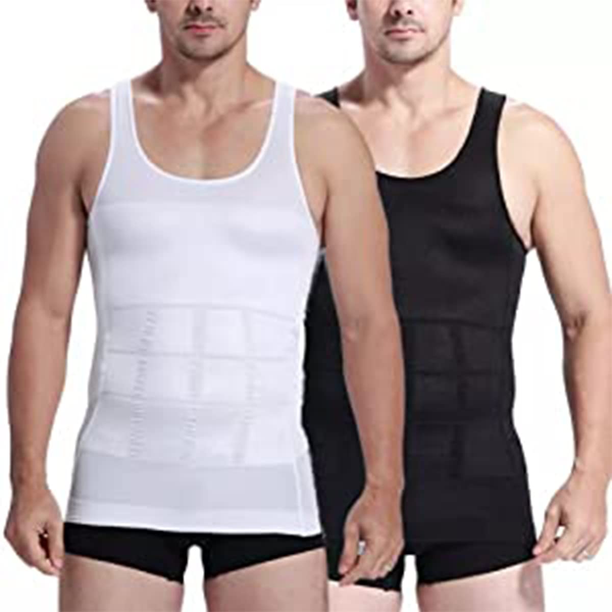 slim n lift slimming shirt for men, Under Shirt For Men, Men's Slimming Underwear Body Shaper Vest for a Trimmed Waistline and Defined Physique (1, White, S) - image 8