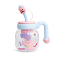 Water Bottle 860 ml, Glass Bottle with Straw and Handle, Leakproof Reusable Strainer Cup with BPA-Free Lid for Water, Juice, Milk and Iced Tea, GG-2533 (Light sky blue & pastel pink) - image 1