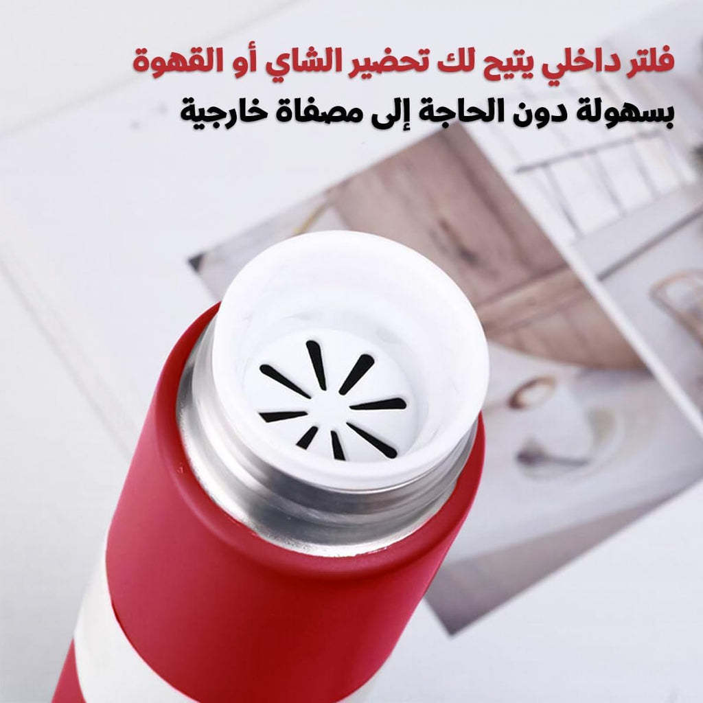 Water Bottle 250 ml, Vacuum Insulated Stainless Steel Mini Flask with Leakproof Lid, Slim Pocket Travel Mug for Coffee, Tea, Office and Outdoor Use (Dark Red) - image 3