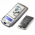 Digital Pocket Scale 200g x 0.01g, Mini Jewelry Gram Scale with LED Display and Protective Cover for Gold, Silver, Coins and Gemstones, Car Key Shape, Black and Silver - image 1