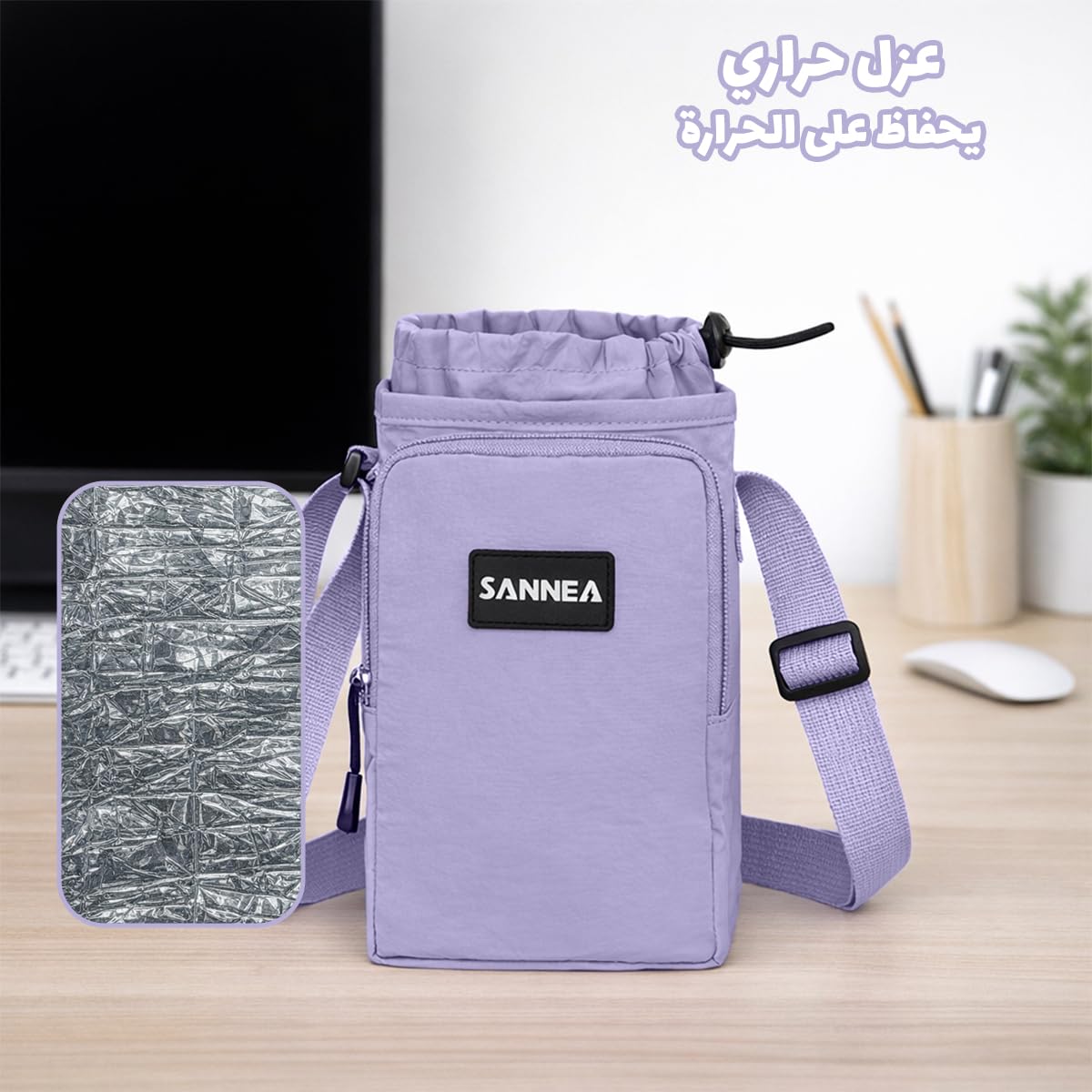 Insulated Lunch Bag 1 L Thermal Lunch Box Tote, Waterproof Leakproof Cooler Bag for Work, School, Travel, Picnic, Hot and Cold Food Storage, BB-533 (Purple) - image 5