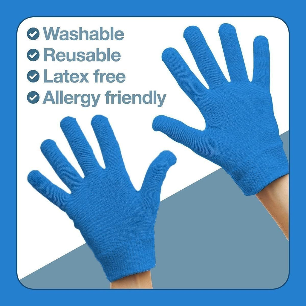 Moisturizing Gloves Spa Gel Hand Mask Soft Smooth in 20 Minutes Jojoba Olive Oil Vitamin E One Size for Daily Hand Care (Dark Blue) - image 3
