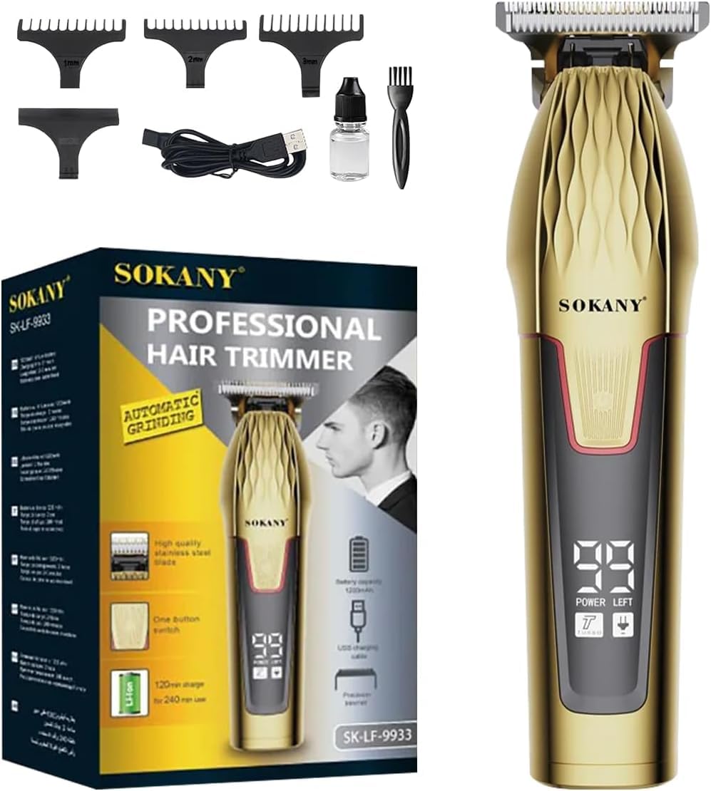 SOKANY Hair Shaver Hair Trimmer Cordless, LCD Display, for Men, Precision Trimming, Stainless Steel Blades, Ergonomic Grip, Easy Clean, Hair Shaver, SK-LF-9933 - image 1