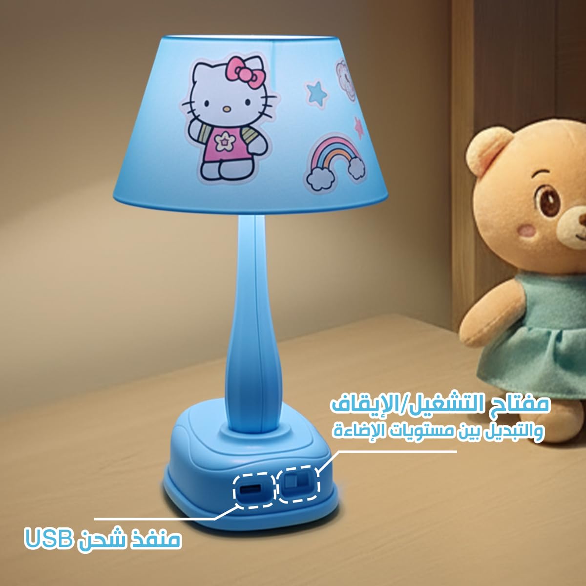 LED Desk Lamp, Foldable Multi-Angle Adjustable Table Light with Power Switch and Soft Glow for Study, Reading, Bedside, Home and Office, Blue - image 5