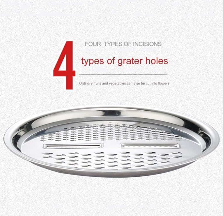 Stainless Steel Basin Grater 26 CM, Multifunctional 3 in 1, Vegetable Cutter with Drain Basket - Vegetable Fruits Washing Bowl Strainer Set - image 7