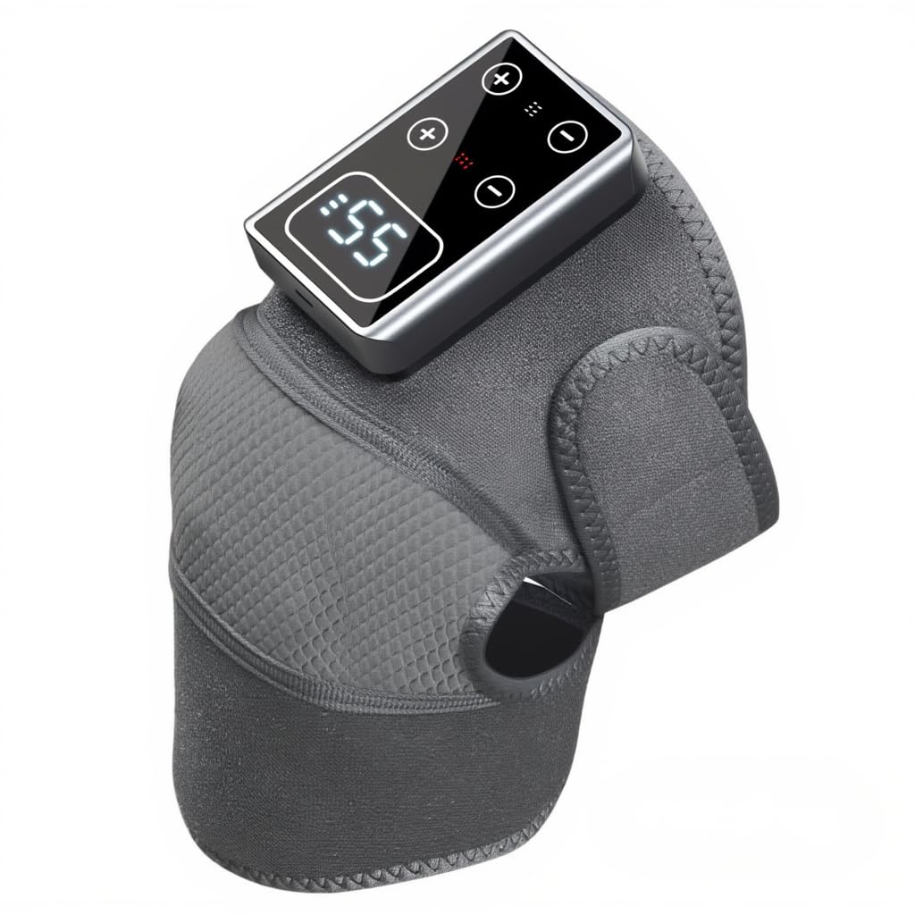 Knee Massager with Heat Vibration Wrap for Shoulder Elbow Adjustable Soft Fabric Heating Pad 3D Massage Daily Home Use WNK-001A - image 1