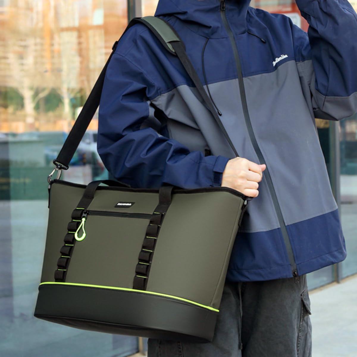 Lunch Bag 28 L, Insulated Thermal Cooler Tote, Waterproof Leakproof Food Storage with Adjustable Shoulder Strap for Work, School, Picnic and Travel, BB-557 (Green) - image 6