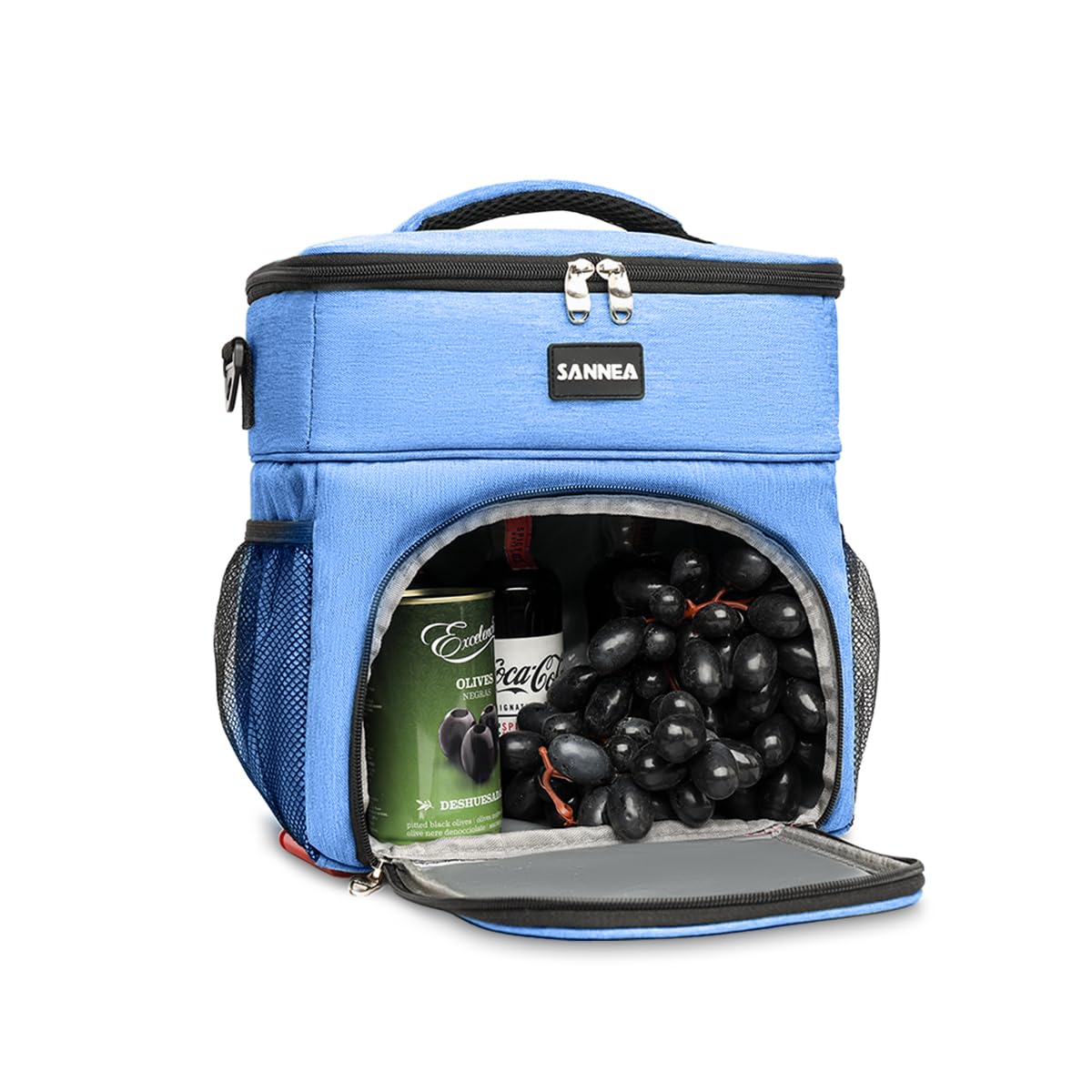 Insulated Lunch Cooler Tote with Leak-Resistant Lining for Hot and Cold Food, Reusable Meal Bag for Work, School, Picnic and Travel, BB-527, (Blue) - image 1