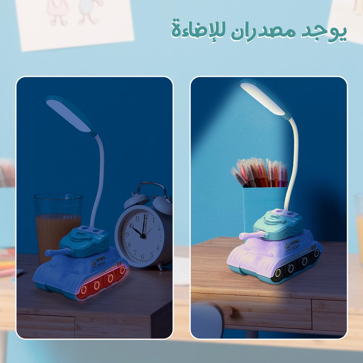 LED Desk Lamp with Phone Holder, USB Powered Adjustable Table Light with Night and Wide Lighting for Study, Reading, Bedside, Home and Office, YC-9900A/B/C (Purple) - image 3