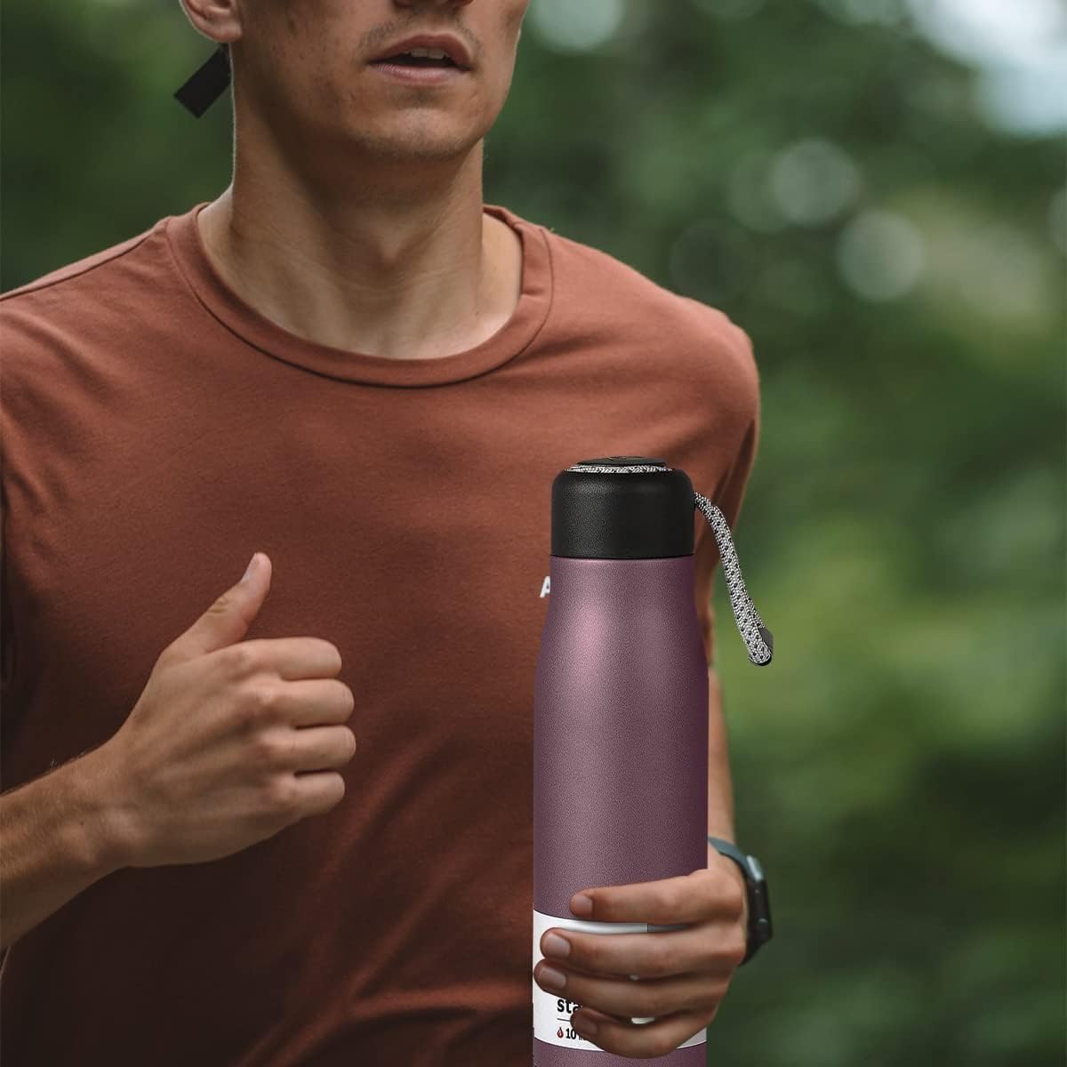 Water Bottle 500ml, Vacuum Insulated Stainless Steel Flask with Leakproof Lid, BPA-Free Double Wall Bottle for Hot and Cold Drinks, Gym, Travel, Office and Daily Use (Pink) - image 7