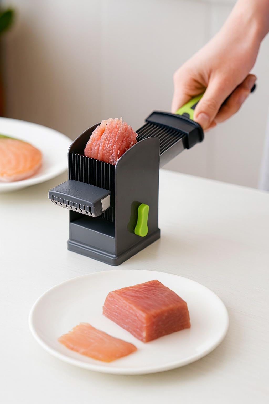 Meat Slicer Manual, Stainless Steel Multi-Blade Fresh Meat Cutter for Beef, Lamb and Chicken Breast, Handheld Kitchen Slicing Tool for Home Cooking and Meal Preparation - image 4