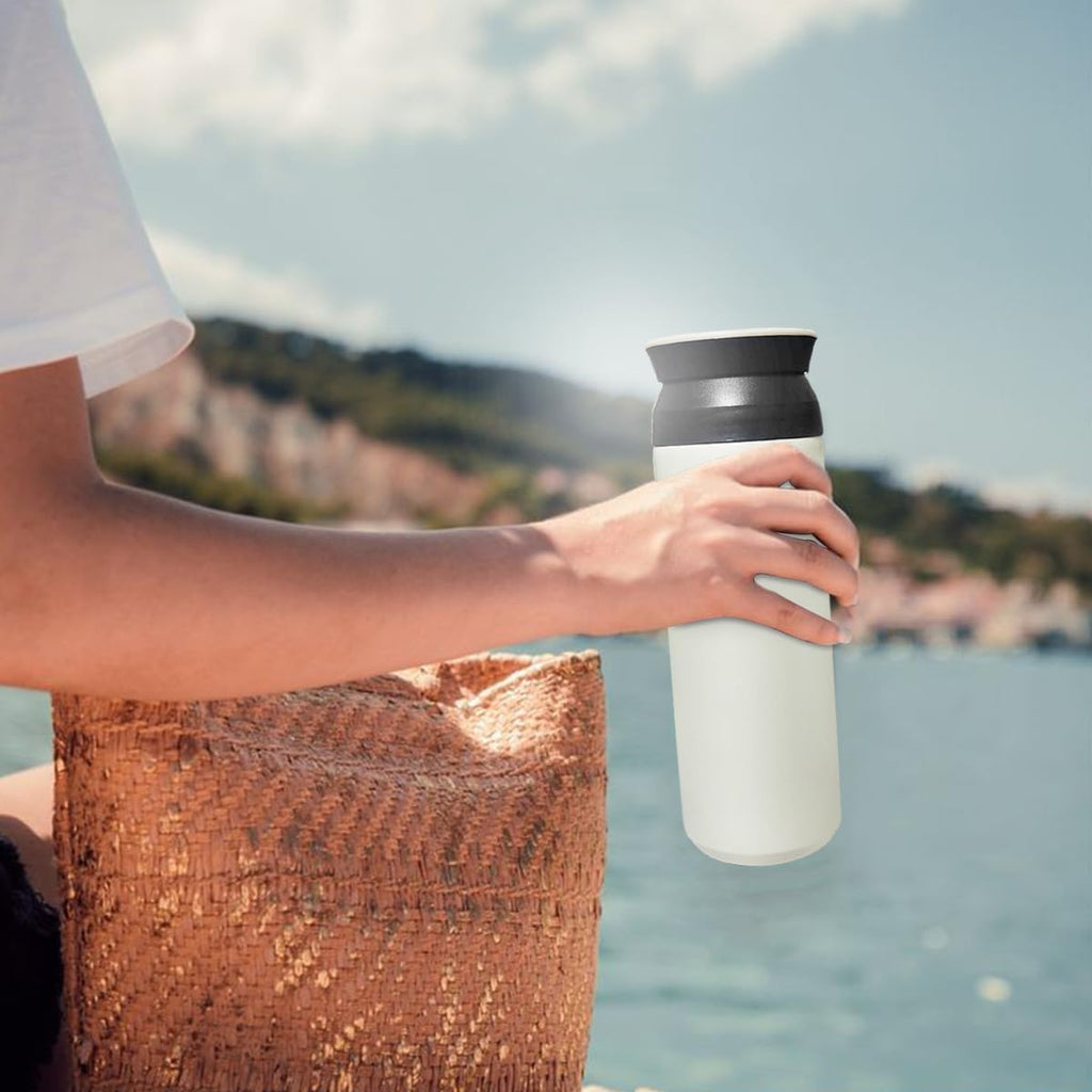 Water Bottle 500ml, Vacuum Insulated SUS304 Stainless Steel Flask with Leak-Proof BPA-Free Lid, Double-Wall Wide-Mouth Sports Bottle for Hot and Cold Drinks, Gym, Office and Travel - image 7