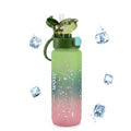Water Bottle 800ml with Carry Handle, Leak-Resistant BPA-Free Plastic Sports Bottle for Gym, Fitness, School, Home, Outdoor Activities and Travel, FL-1266, Green - image 1