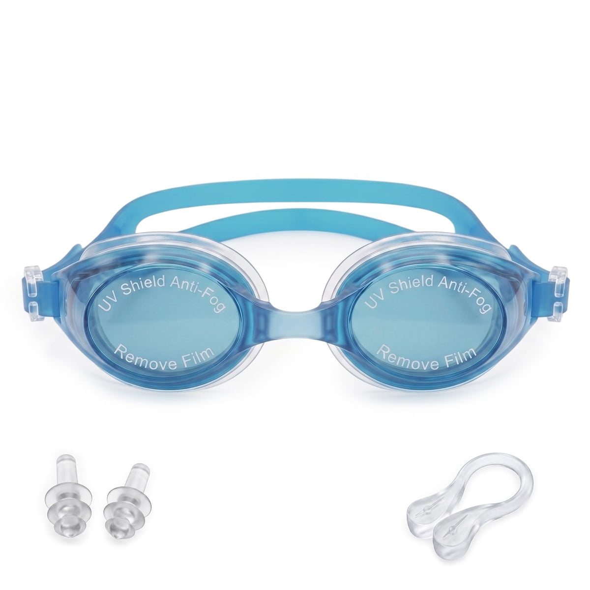 Swimming Goggles with Hypoallergenic Silicone, Shatter-Resistant Lenses and Adjustable Strap for Pool, Beach, Training and Recreational Swimming, SB-380, Light Blue - image 1