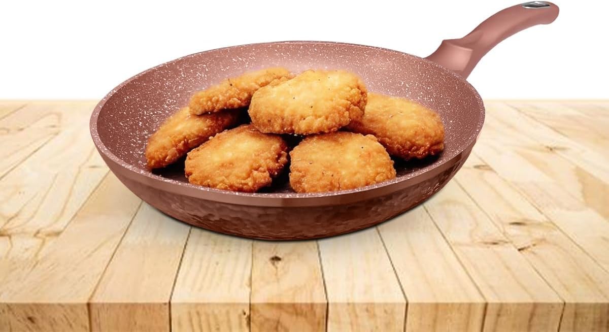 Nonstick Frying Pan 26cm, Granite-Coated Cookware with Soft-Touch Silicone Handle, Easy-Clean Skillet for Eggs, Pancakes and Daily Cooking, Gas Stove Compatible - image 1