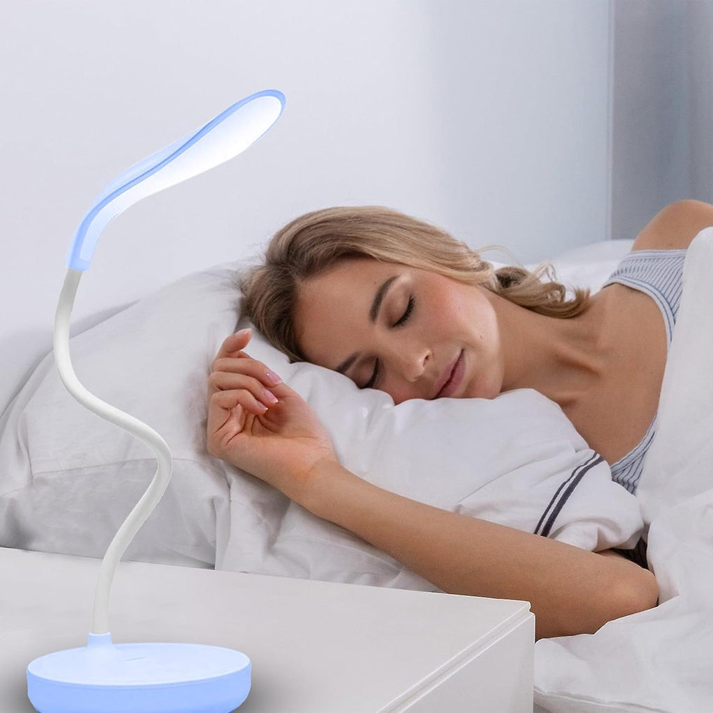 LED Desk Lamp for Study, Foldable Touch Control Table Light with 3 Brightness Levels, Adjustable Reading Lamp for Home Office and Bedside (EL-331 Blue) - image 7
