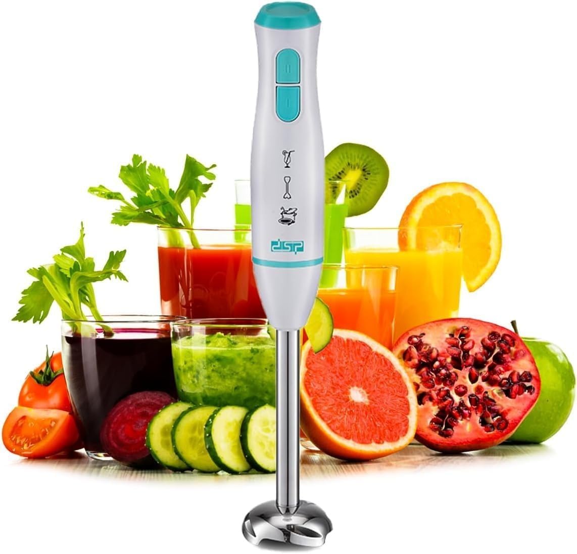 Hand Blender 200W, 2-Speed Immersion Stick Mixer with Full Copper Motor, Detachable Stainless Steel Shaft and Blade for Soups, Smoothies, Sauces and Baby Food, KM1148 - image 1