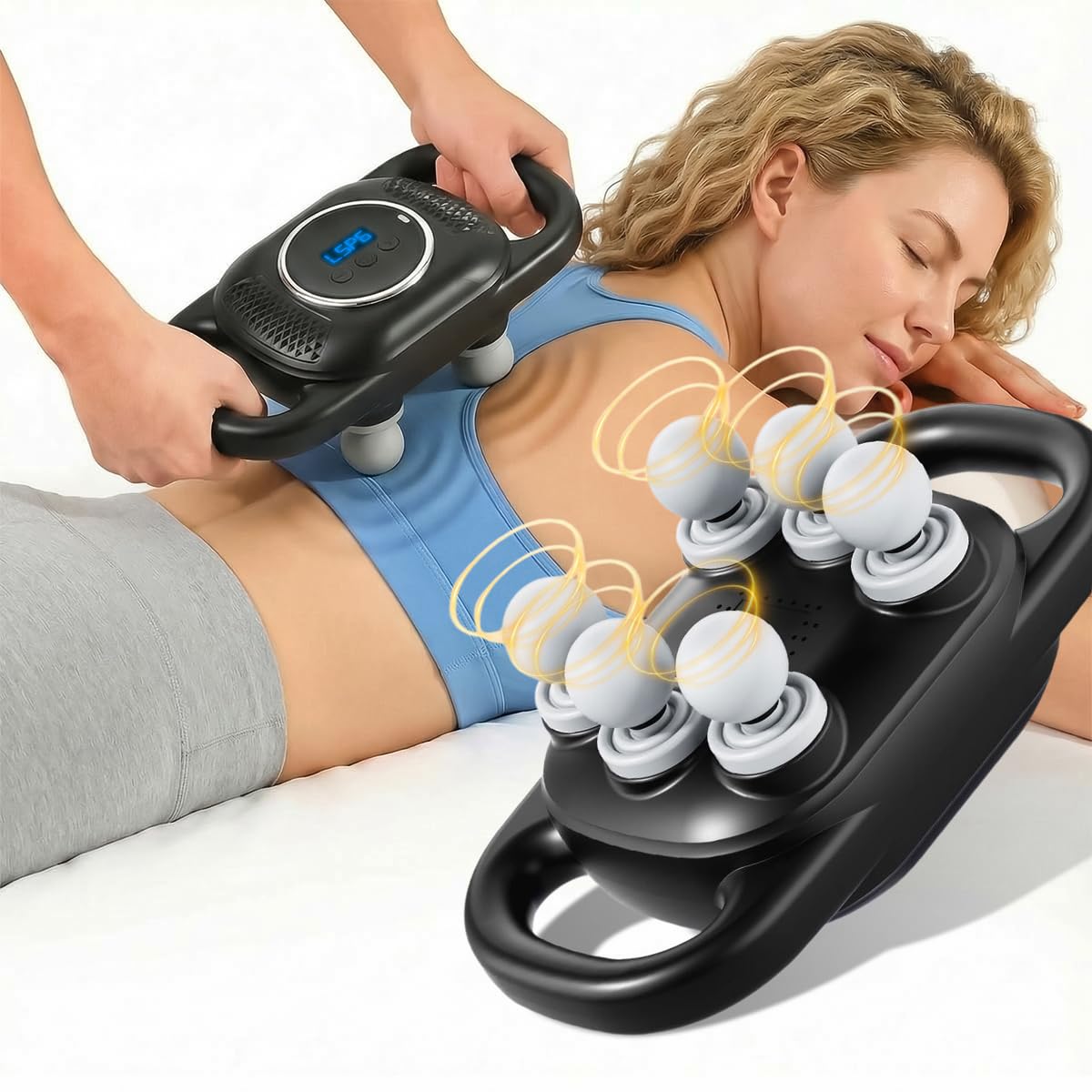 Massage Gun, Deep Tissue Handheld Body Massager, Percussion Massage Device with 6 Heads, Low Noise Multi-Head Massager for Back, Neck, Shoulders and Full Body, TY-M8A/B - image 1