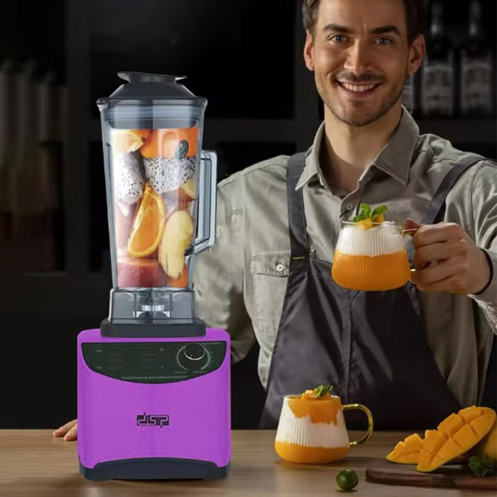 Blender 1800W, 2L Countertop Smoothie Maker with 15 Speeds, Pulse, Ice Crushing, Stainless Steel Blades, Safety Lock and Copper-Coated Aluminium Motor, KJ2099, Purple - image 6