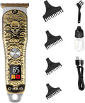 Hair Clipper Trimmer Stainless Steel Blades 4 Combs LCD Display 120-Min Runtime for Men Precision Grooming Cordless Shaver Gold HG-903 - image 1