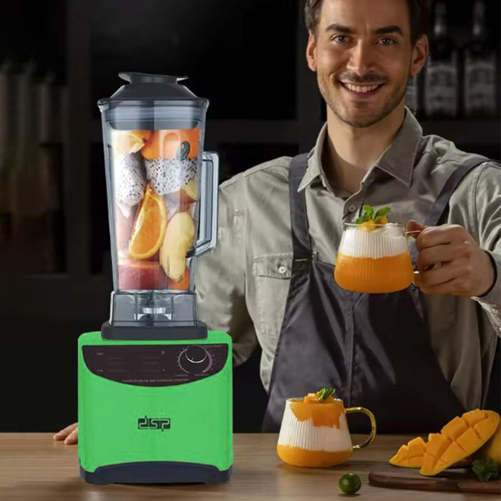 Blender 1800W with 2L Jar, 15-Speed Countertop Mixer with Pulse Function, Stainless Steel Blades, Safety Lock and Overheat Protection, KJ2099 (Green) - image 6