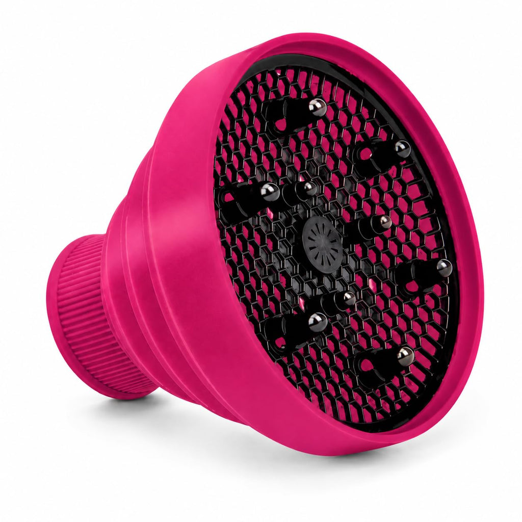 Hair Diffuser Universal Attachment for Curly Wavy Styles, Blow Dryer Nozzle, Volume and Frizz Control, Fits Most Dryers, Pink - image 1