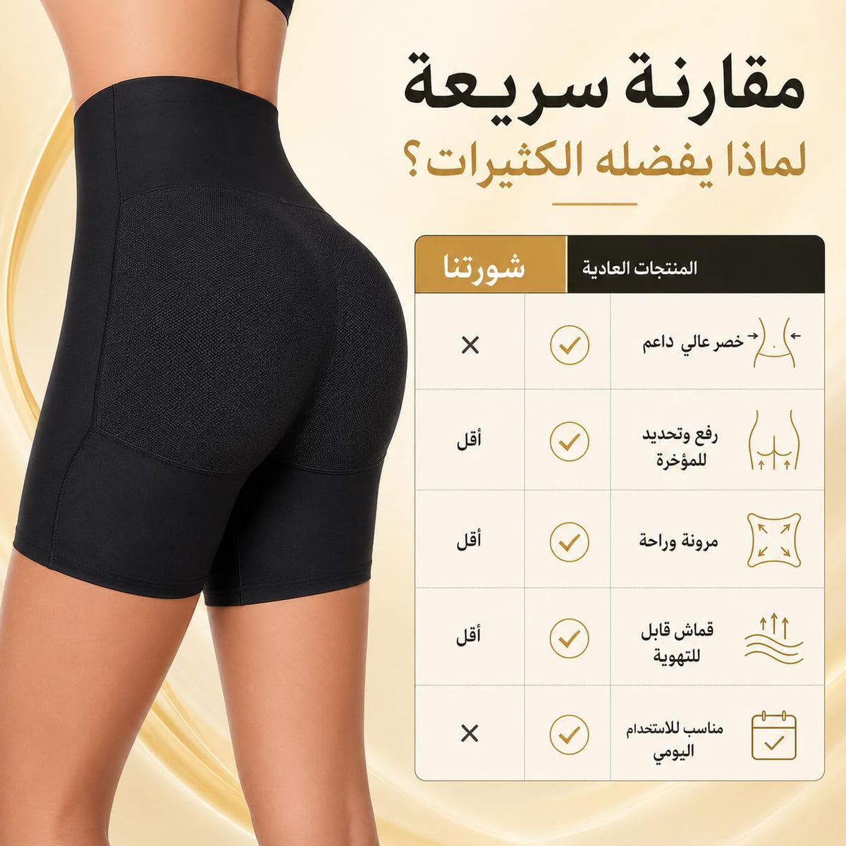 Shapewear for Women, High-Waist Tummy Control Butt Lifter Shorts with Padded Hip Enhancers, Seamless Breathable Body Shaper Underwear, Black, XL - image 4