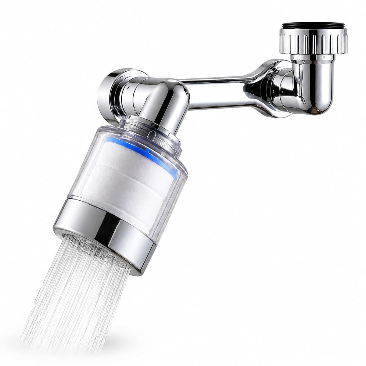 Faucet Extender Aerator, 720° Rotatable Tap Nozzle with Dual Flow Modes, Filter and Anti-Splash Metal Head for Kitchen and Bathroom Sinks - image 1